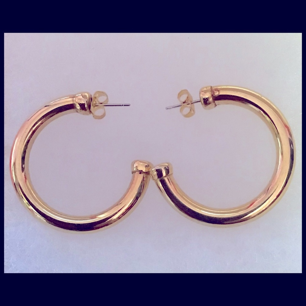 1 3/8” GoldTone Hoop Studs